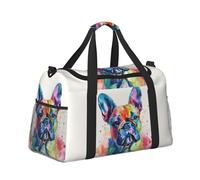 Mexpekil French Bulldog Watercolor Duffel Bag Large Carry On Hand Luggage Bags Waterproof Weekender Bags Foldable Tote Bag for Travel Sports Gym Dance