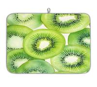 Mexpekil Fruit Kiwi Pattern Dish Drying Mat 18x24 in, Absorbent Kitchen Counter Mats Dish Drainer Pad, Quick Dry Coffee Bar Mat