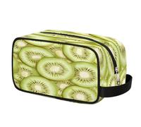 Mexpekil Fruit Kiwi Slice Pattern Toiletry Bag Organizer Wash Bag Cosmetic Makeup Bag Storage Pouch Travel Case for Women Men Boys Girls