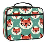 Mexpekil Funny Fox Animal Head Kids Lunch Bag, Insulated Lunch Box for Boys Girls, Leakproof Thermal Lunch Tote Cooler Bag for School Work