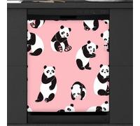 Mexpekil Funny Panda Animal Dishwasher Magnet Cover 21x26 in, Decorative Waterproof Dishwasher Magnetic Cover Sticker for Kitchen Appliances