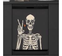 Mexpekil Funny Skull Dishwasher Magnet Cover | Reusable Dish Washer Covers Decorative Dishwasher Front Panel Magnetic Cover Sticker for Kitchen Appliances 21x26inch