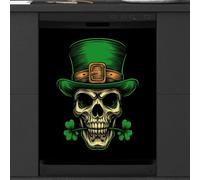 Mexpekil Funny Skull With Hat Dishwasher Magnet Cover | 23x26inch Reusable Dish Washer Covers Decorative Dishwasher Front Panel Magnetic Cover Sticker for Kitchen Appliances