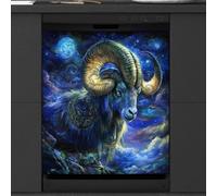 Mexpekil Galaxy Sheep Constellation Dishwasher Magnet Cover 23x26Inch Decorative Dish Washer Sticker for Front Door Waterproof Kitchen Appliance Panel Magnetic Decal