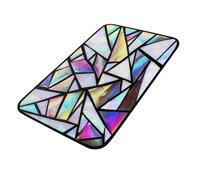 Mexpekil Geometric Iridescent Triangles Print Doormats Indoor Outdoor Entrance 100 x 50 cm Non Slip Kitchen Rugs Door Floor Mat Bath Rug