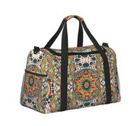 Mexpekil Geometric Mandala Duffel Bag Large Carry On Hand Luggage Bags Waterproof Weekender Bags Foldable Tote Bag for Travel Sports Gym Dance