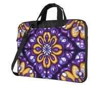 Mexpekil Geometric Mandala Flowers Laptop Bag for Women Men 13 Inch Portable Laptop Case Sleeve with Shoulder Strap Computer Carrying Case Messenger Bags for Business Travel College