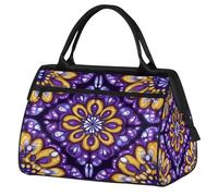 Mexpekil Geometric Mandala Flowers Travel Duffel Bag Waterproof Gym Bag Carry On Weekend Overnight Bags Large Hand Luggage Tote Bags for Women Men Kids