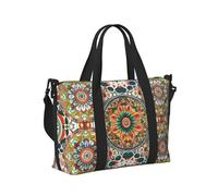 Mexpekil Geometric Mandala Travel Duffel Bag Waterproof Sports Gym Bag Large Weekend Overnight Bags for Women Men Foldable Carry On Luggage Tote Bag for Flight