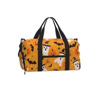 Mexpekil Ghosts Pumpkins Bat Gym Bag with Shoe Compartment Waterproof Duffel Bag Large Overnight Weekend Bags Travel Holdall for Women Men Teens