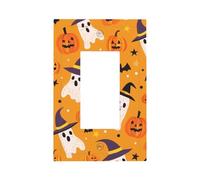 Mexpekil Ghosts Pumpkins Bat Light Switch Cover 1 Gang Single Rocker Outlet Cover Decorative Wall Plate for Home Office