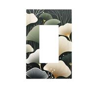 Mexpekil Ginkgo Leaf Light Switch Cover 1 Gang Single Rocker Outlet Cover Decorative Wall Plate for Home Office