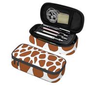 Mexpekil Giraffe Skin Pattern Pencil Case for Girls Boys with Compartments Large Pen Organizer Bag Zipper Multi-Use Pouch for School Supplies, Makeup Cosmetics, Kids, Adults