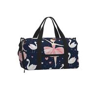 Mexpekil Girl Dancing Ballet Swans Gym Bag with Shoe Compartment Waterproof Duffel Bag Large Overnight Weekend Bags Travel Holdall for Women Men Teens