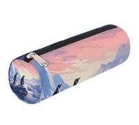 Mexpekil Glacier Penguin Pencil Case School Supplies Pouch Bag for Girls Boys Teenagers, Women Makeup Brush Bag