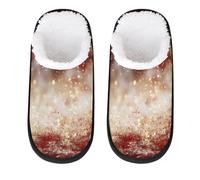 Mexpekil Glitter Red Theme Fluffy Slippers for Women Men M