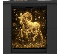 Mexpekil Glowing Gloden Sheep Dishwasher Magnet Cover 23x26Inch Decorative Dish Washer Sticker for Front Door Waterproof Kitchen Appliance Panel Magnetic Decal