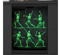 Mexpekil Glowing Green Skeletal Dishwasher Magnet Cover | 23x26inch Reusable Dish Washer Covers Decorative Dishwasher Front Panel Magnetic Cover Sticker for Kitchen Appliances