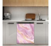 Mexpekil Gold Marble Pink Glitter Dishwasher Magnet Cover 21x26Inch Decorative Dish Washer Sticker for Front Door Waterproof Kitchen Appliance Panel Magnetic Decal