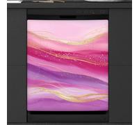 Mexpekil Gold Pink Purple Marble Dishwasher Magnet Cover 21x26Inch Decorative Dish Washer Sticker for Front Door Waterproof Kitchen Appliance Panel Magnetic Decal