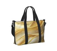 Mexpekil Golden Abstract Lines Travel Duffel Bag Waterproof Sports Gym Bag Large Weekend Overnight Bags for Women Men Foldable Carry On Luggage Tote Bags for Flight