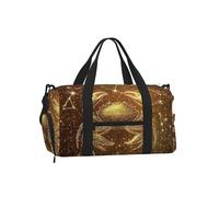 Mexpekil Golden Crab Galaxy Gym Bag with Shoe Compartment Waterproof Duffel Bag Large Overnight Weekend Bags Travel Holdall for Women Men Teens