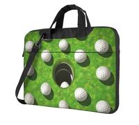 Mexpekil Golf Balls Hole Laptop Bag for Women Men 13 Inch Portable Laptop Case Sleeve with Shoulder Strap Computer Carrying Case Messenger Bags for Business Travel College