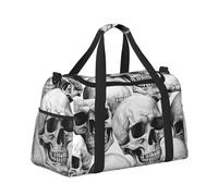 Mexpekil Gothic Skull Vintage Duffel Bag Large Carry On Hand Luggage Bags Waterproof Weekender Bags Foldable Tote Bag for Travel Sports Gym Dance