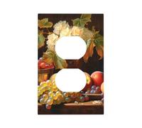 Mexpekil Grape Apple Fruit Light Switch Cover 1 Gang Single Duplex Outlet Cover Decorative Wall Plate for Home Office