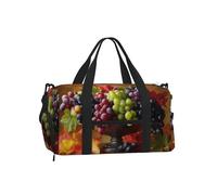 Mexpekil Grapes Green Red Gym Bag with Shoe Compartment Waterproof Duffel Bag Large Overnight Weekend Bags Travel Holdall for Women Men Teens