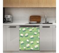 Mexpekil Grassland Sheep Dishwasher Magnet Cover 21x26Inch Decorative Dish Washer Sticker for Front Door Waterproof Kitchen Appliance Panel Magnetic Decal