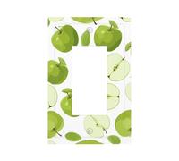 Mexpekil Green Apple Slices Light Switch Cover 1 Gang Single Rocker Outlet Cover Decorative Wall Plate for Home Office