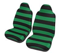 Mexpekil Green Black Striped 2PCS Car Seat Covers