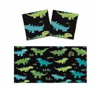 Mexpekil Green Blue Black Dinosaur 2 pcs Magnetic Fluorescent Light Covers for Ceiling Lights 2x4 FT Lamp Shade Cover