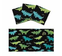 Mexpekil Green Blue Black Dinosaur 3 pcs Magnetic Fluorescent Light Covers for Ceiling Lights 2x4 FT Lamp Shade Cover