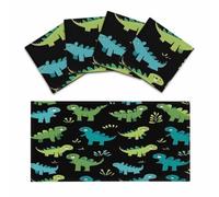Mexpekil Green Blue Black Dinosaur 4 pcs Magnetic Fluorescent Light Covers for Ceiling Lights 2x4 FT Lamp Shade Cover