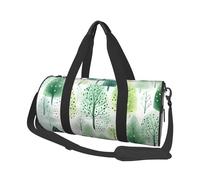Mexpekil Green Fir Forest Foldable Gym Bag Carry On Travel Duffle Bags Waterproof Woman Men Hand Luggage Bag Large Weekend Overnight Bags for Sports Dance with Removable Strap