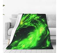 Mexpekil Green Fire Dragon Throw Blanket, Chinese Dragon Pattern Soft Warm Fleece Blanket Fluffy Plush Flannel Blanket For Bed Sofa Couch Home 125x150cm