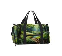 Mexpekil Green Forest Landscape Gym Bag with Shoe Compartment Waterproof Duffel Bag Large Overnight Weekend Bags Travel Holdall for Women Men Teens