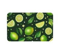 Mexpekil Green Lemon Fruit Door Mat Indoor Outdoor 50x80 cm Non Slip Bath Mat Absorbent Dirt Trapper Entrance Welcome Mat Washable Floor Rugs for Kitchen Bathroom Bedroom