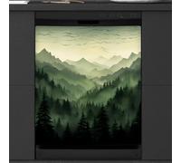 Mexpekil Green Mountain Scenery Dishwasher Magnet Cover 21x26Inch Decorative Dish Washer Sticker for Front Door Waterproof Kitchen Appliance Panel Magnetic Decal