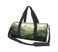 Mexpekil Green Mountain Scenery Foldable Gym Bag Carry On Travel Duffle Bags Waterproof Woman Men Hand Luggage Bag Large Weekend Overnight Bags for Sports Dance with Removable Strap