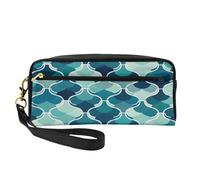 Mexpekil Green Painted Pencil Case Abstract Pattern Travel Makeup Pouch Pen Bag Holder Purse Leather Cosmetic Makeup Brush Bag Stationery Box for Kids Girls Boy School Office Supplies