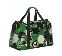 Mexpekil Green Soccer Ball Duffel Bag Large Carry On Hand Luggage Bags Waterproof Weekender Bags Foldable Tote Bag for Travel Sports Gym Dance