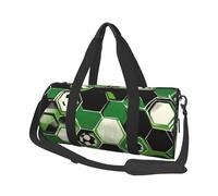 Mexpekil Green Soccer Ball Foldable Gym Bag Carry On Travel Duffle Bags Waterproof Woman Men Hand Luggage Bag Large Weekend Overnight Bags for Sports Dance with Removable Strap
