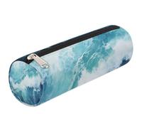 Mexpekil Green Waves Pencil Case School Supplies Pouch Bag for Girls Boys Teenagers, Women Makeup Brush Bag
