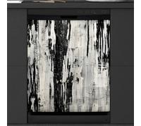 Mexpekil Grey Abstract Printing Dishwasher Magnet Cover 21x26Inch Decorative Dish Washer Sticker for Front Door Waterproof Kitchen Appliance Panel Magnetic Decal