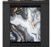 Mexpekil Grey Black Marble Dishwasher Magnet Cover 21x26Inch Decorative Dish Washer Sticker for Front Door Waterproof Kitchen Appliance Panel Magnetic Decal
