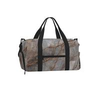Mexpekil Grey Marble Brown Gym Bag with Shoe Compartment Waterproof Duffel Bag Large Overnight Weekend Bags Travel Holdall for Women Men Teens