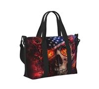 Mexpekil Growing Skull Roses Travel Duffel Bag Waterproof Sports Gym Bag Large Weekend Overnight Bags for Women Men Foldable Carry On Luggage Tote Bags for Flight